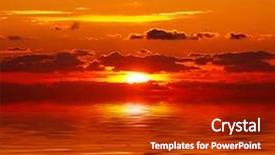  Presentation with sunset water seagull - PPT layouts consisting of colourful backrounds - sunset over water background and a crimson colored foreground