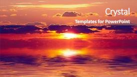  Presentation with water - Presentation having colourful backrounds - sunset over water background and a coral colored foreground