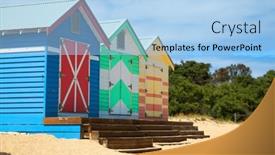  Presentation with australia - PPT layouts featuring colourful-beach-boxes-at-brighton background and a light blue colored foreground