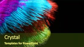  Presentation with brazil carnival - Presentation design with colourful brazil - colored feathers on black background background and a tawny brown colored foreground