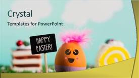  Presentation with egg - PPT layouts having colourful chalkboard - handmade easter egg background and a sky blue colored foreground