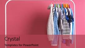  Presentation with clothes - Amazing slide deck having colourful clothes on pink backdrop and a red colored foreground