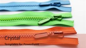  Presentation with brown sugar isolated on white - Slide deck having colourful collection of zippers isolated background and a red colored foreground