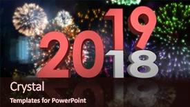  Presentation with fireworks on chinese new year - Slide deck enhanced with colourful fireworks exploding on black background and a wine colored foreground