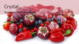  Presentation with fruit - Cool new slide set with colourful fruit and vegetable composition backdrop and a  colored foreground