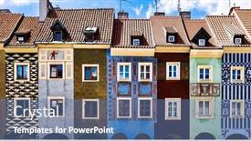  Presentation with market - Presentation design having colourful-houses-in-the-poznan background and a ocean colored foreground