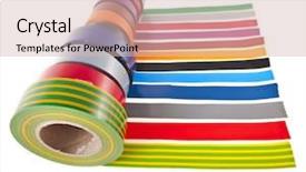  Presentation with duct - Presentation with colourful insulating adhesive tape background and a lemonade colored foreground