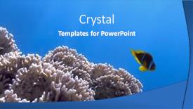  Presentation with under water - PPT theme having colourful-kind-of-a-landscape background and a teal colored foreground