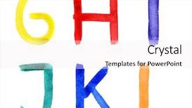  Presentation with watercolor - Theme with colourful letter - watercolor alphabet isolated background and a sky blue colored foreground