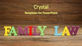  Presentation with family law - Slide set having colourful letters regarding child-custody and family-law concept background and a tawny brown colored foreground
