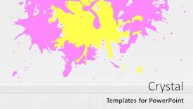  Presentation with wall paint - Amazing slide deck having colourful paint splashes against pink wall by hardwood floor backdrop and a white colored foreground