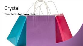  Presentation with paper bag - Colorful PPT layouts enhanced with colourful paper shopping bags isolated backdrop and a white colored foreground