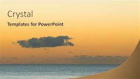  Presentation with calm sea - PPT theme consisting of colourful-part-of-the-sky background and a  colored foreground