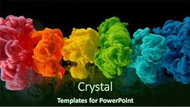  Presentation with rainbow-paint - PPT theme enhanced with colourful-rainbow-paint-drops-mixing and a forest green colored foreground