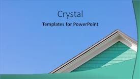  Presentation with peppermint - PPT theme featuring colourful-rooftop-and-blue-sky background and a light blue colored foreground