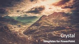  Presentation with sky - Beautiful PPT layouts featuring colourful sky over pyrenees mountains backdrop and a gray colored foreground