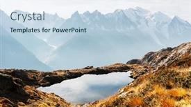  Presentation with lac - Presentation theme consisting of colourful-sunset-on-chesery-lake background and a sky blue colored foreground