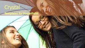  Presentation with under umbrella - Amazing slides having colourful umbrella backdrop and a red colored foreground