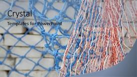  Presentation with fishing net - Amazing slides having colourfull fishing net backdrop and a teal colored foreground
