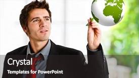  Presentation with world - Colorful presentation theme enhanced with colouring the world of green backdrop and a dark gray colored foreground