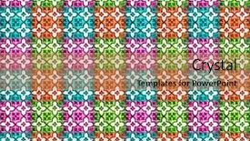  Presentation with purple green - Presentation theme having purple blue turquoise and green background and a coral colored foreground