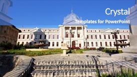  Presentation with romania - Slides with coltea hospital in bucharest romania background and a teal colored foreground