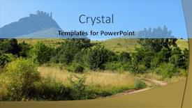  Presentation with transylvania - Presentation design with coltesti-fortress-in-trascau-mountains and a light blue colored foreground