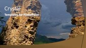  Presentation with tower - Slide set with coltesti-fortress-tower-from-trascau background and a ocean colored foreground