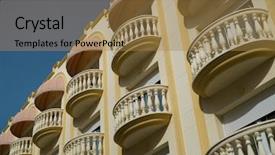  Presentation with spain - Beautiful presentation theme featuring colum - beautiful balconies in town backdrop and a coral colored foreground