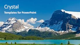  Presentation with mountain lake - Audience pleasing PPT theme consisting of columbia - majestic mountain lake in canada backdrop and a teal colored foreground
