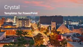  Presentation with orlando florida usa downtown city - PPT theme featuring columbia-missouri-usa-downtown-city background and a coral colored foreground