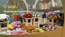  Presentation with london - Beautiful PPT layouts featuring columbia road flower market london backdrop and a violet colored foreground