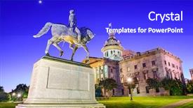  Presentation with usa - Beautiful presentation design featuring columbia south carolina usa backdrop and a cobalt blue colored foreground