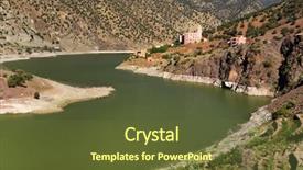  Presentation with dam - Presentation design featuring columbine - dam in atlas mountains morocco background and a  colored foreground