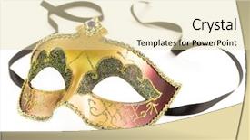  Presentation with octopus on isolated white - Audience pleasing presentation design consisting of columbine - mask isolated on white backdrop and a soft green colored foreground