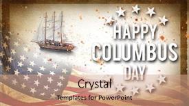  Presentation with columbus - Beautiful presentation theme featuring columbus day banner american patriot backdrop and a coral colored foreground