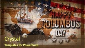  Presentation with columbus - Audience pleasing PPT theme consisting of columbus day banner american patriot backdrop and a tawny brown colored foreground