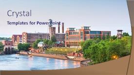  Presentation with columbus - Colorful slides enhanced with columbus georgia usa downtown skyline backdrop and a sky blue colored foreground