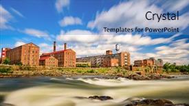  Presentation with columbus - Beautiful PPT theme featuring columbus georgia usa downtown skyline backdrop and a  colored foreground