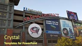  Presentation with venue - Presentation design featuring columbus-ohio-august-5-2016 background and a tawny brown colored foreground