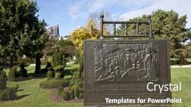  Presentation with school garden - PPT layouts with columbus-ohio-october-12-2014 background and a dark gray colored foreground