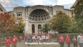  Presentation with columbus - Colorful PPT theme enhanced with columbus-ohio-october-7-2017 backdrop and a gray colored foreground