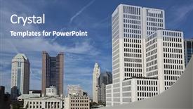  Presentation with statehouse - Cool new presentation theme with columbus ohio skyline viewed backdrop and a ocean colored foreground