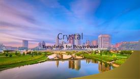  Presentation with columbus ohio usa skyline - Slide set featuring columbus-ohio-usa-skyline background and a light blue colored foreground