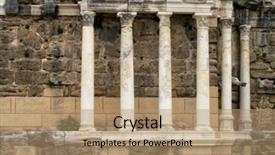  Presentation with roman column - Beautiful slides featuring column detail from roman archaeological backdrop and a coral colored foreground