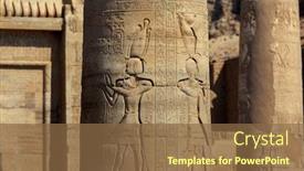  Presentation with ancient egypt - Theme having column-in-ancient-egypt-temple background and a tawny brown colored foreground