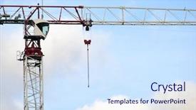  Presentation with cabin - Audience pleasing PPT layouts consisting of column-jib crane cabin backdrop and a sky blue colored foreground