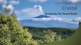  Presentation with summit - Theme consisting of column-of-smoke background and a light blue colored foreground