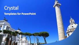  Presentation with rome italy - Colorful slide deck enhanced with columna-traiana-in-rome-italy backdrop and a cobalt blue colored foreground