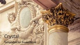  Presentation with corinthian - Beautiful PPT layouts featuring columns - corinthian column capital featuring acanthus backdrop and a coral colored foreground
